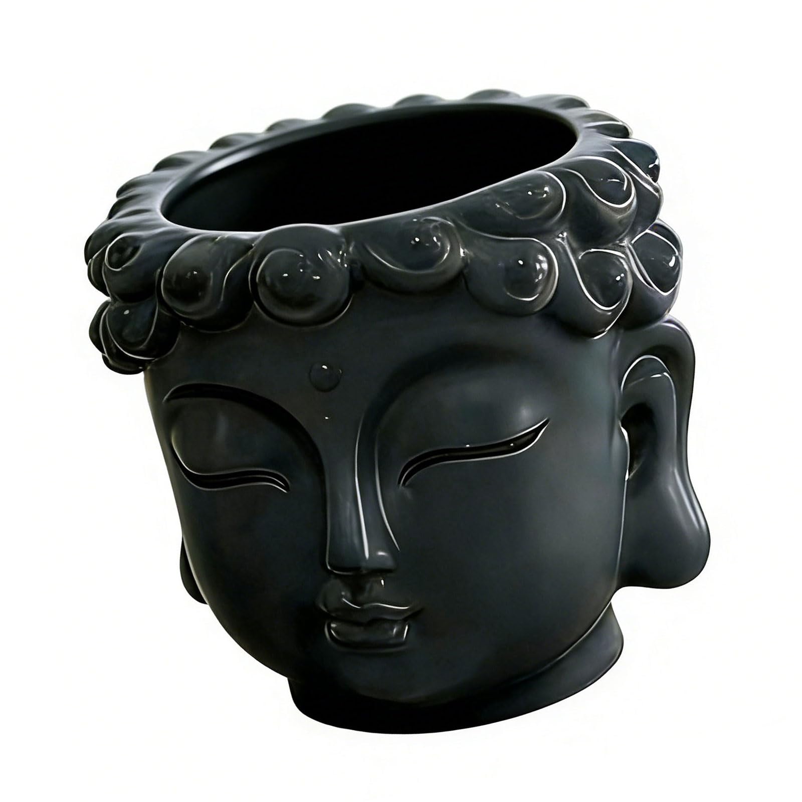 YWLUUOO Buddhas Head Figurine Flower Pots Planter with Drainage Holes Plant Pots Flowerpot for Bedroom Garden Offices Table Artistic Buddhas Styles Planter