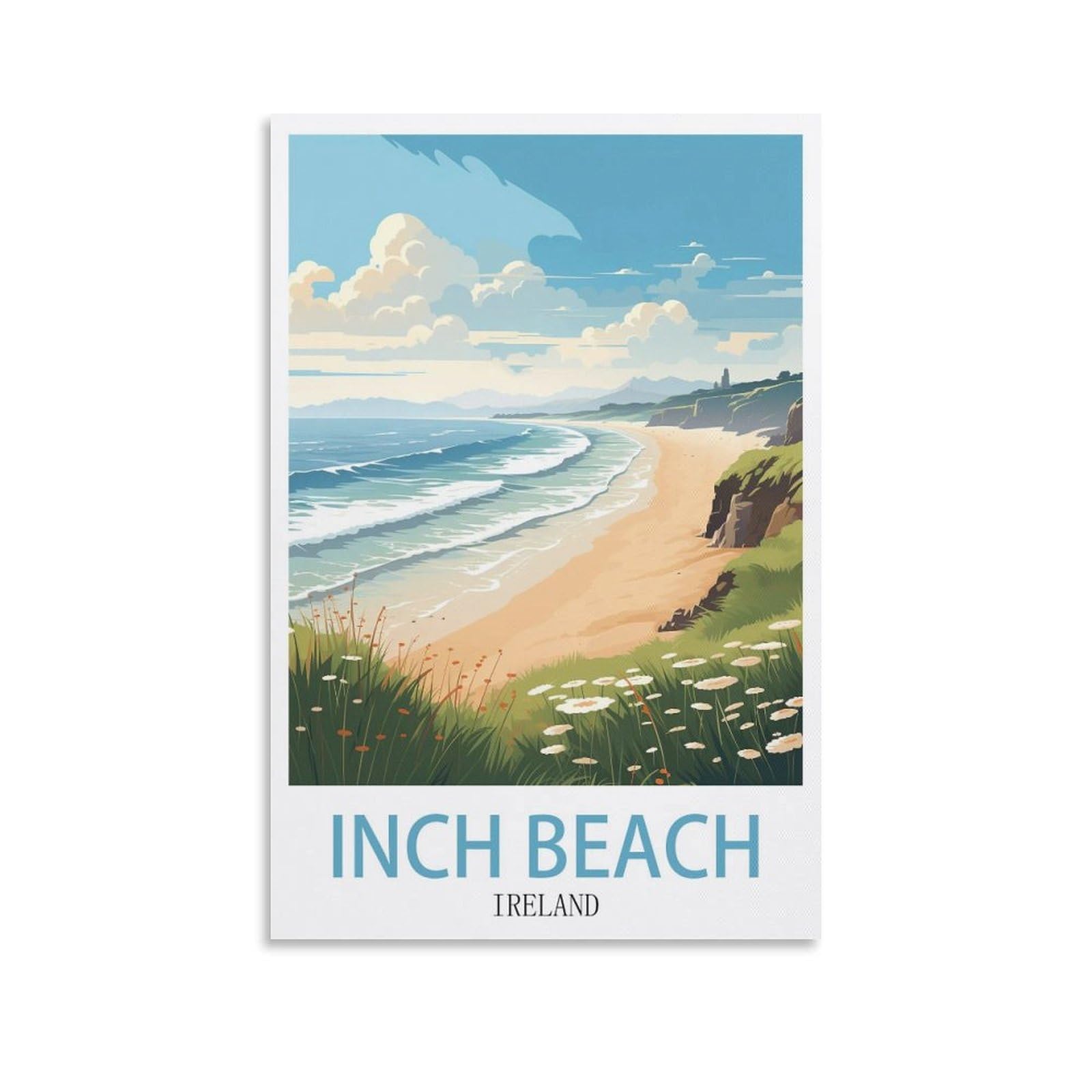 EZMLFA 5D Diamond Painting Kits for Adults,Inch Beach Ireland,DIY Full Round Drill Diamond Dot Gem Art Kits for Adults,Crafts for Decor 50x60cm