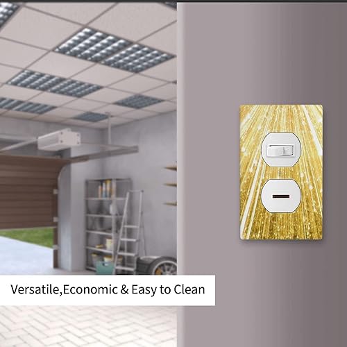 Miniatura 6 de Placas de interruptor de luz dúplex individuales brillantes doradas y cubiertas de enchufe, placa de pared eléctrica decorativa para receptáculo,