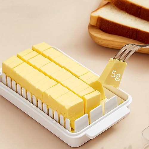 Miniatura 2 de Mantequillera con tapa, recipiente de mantequilla transparente para refrigerador y encimera, caja de corte de mantequilla, bandeja de mantequilla