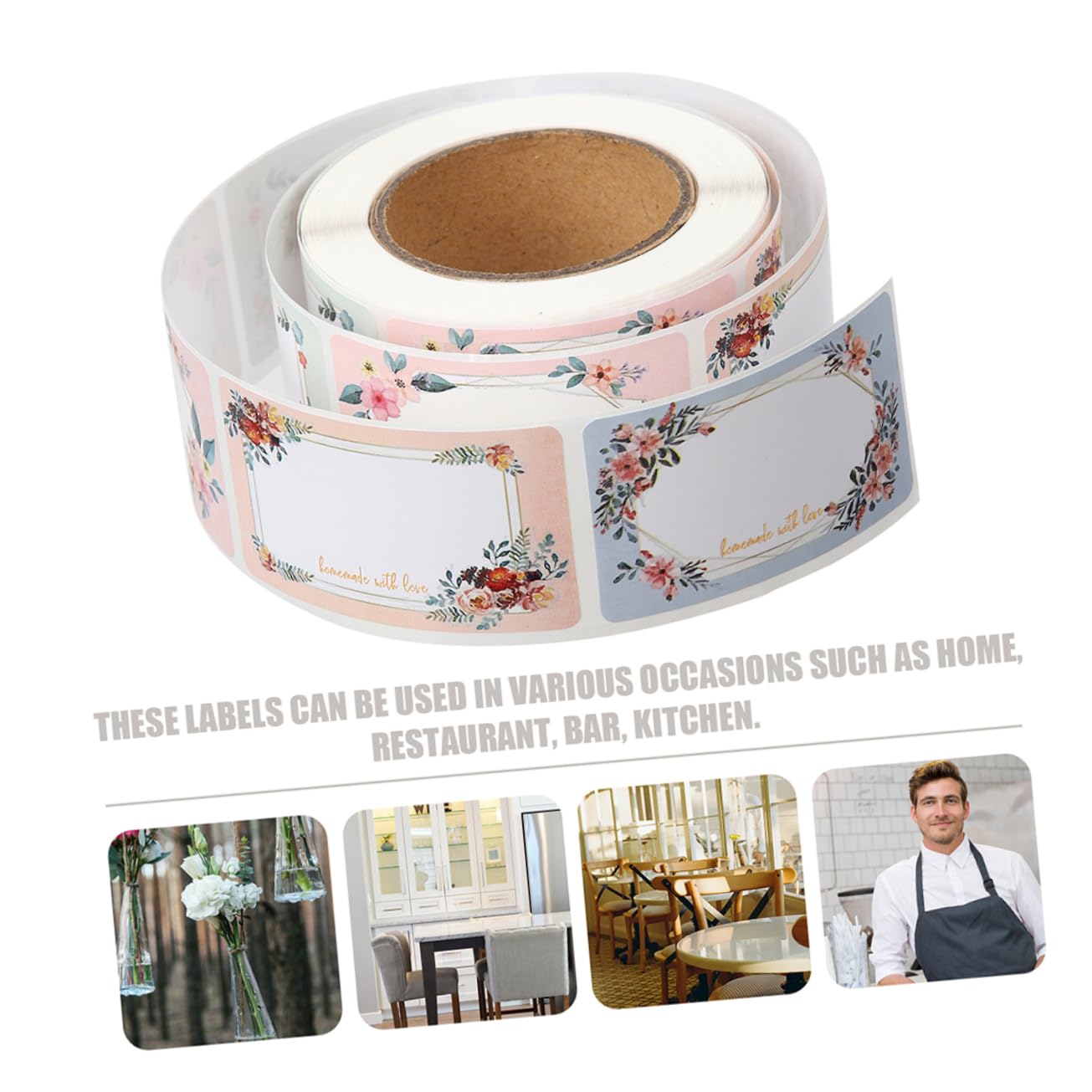 Lurrose 5 Sätze Namensaufkleber Dokumentenaufkleber Leere Papieraufkleber Namensschild Kennzeichnungsetikett Artikelaufkleber Etikettenband Ersetzen Leere Klebeetiketten 2 Rollen * 5