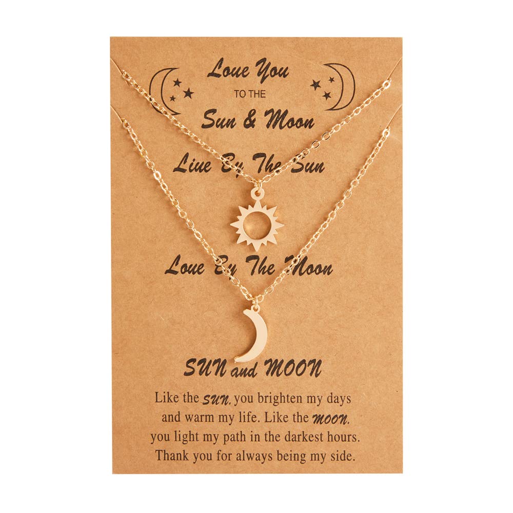 HUIZIUYUQI 2 PCS Dainty Stacking Choker Necklace for Women Men Girls Sun Crescent Moon Star Adjustable Thin Chain Pendant Necklace Friendship Couple Bff Christmas Valentines Gifts, Stainless Steel (B09JMKT38C) Amazon Price History, Amazon Price Tracker