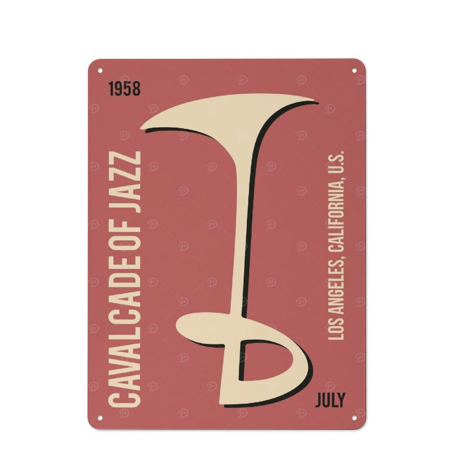 Junmoney Style-11 Cavalcade Of Jazz Festival Vintage Metal Wall Decor 40X30cm, Vintage Metal Sign For Hallway, Home Bar, Garage Or Study