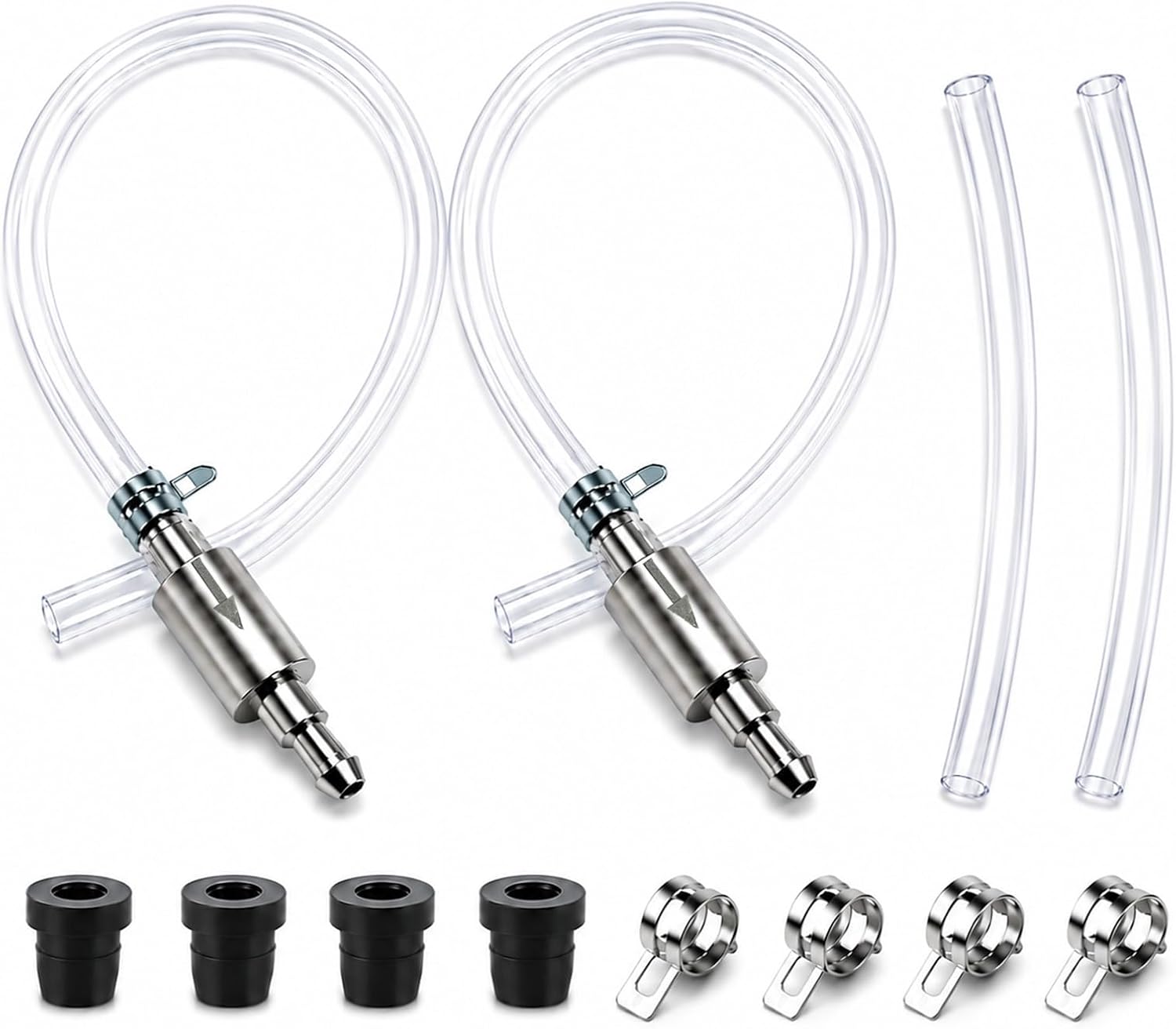 14 Pcs Brake Bleeder Hose Kit,2 Sets One Person Brake Fluid Bleeder Kit, Brake Bleed Hose, Brake Bleeder Check Valve Kit with One Way Check Valve, Tube Bleeding Tool Kit for Motorbike Car Bike