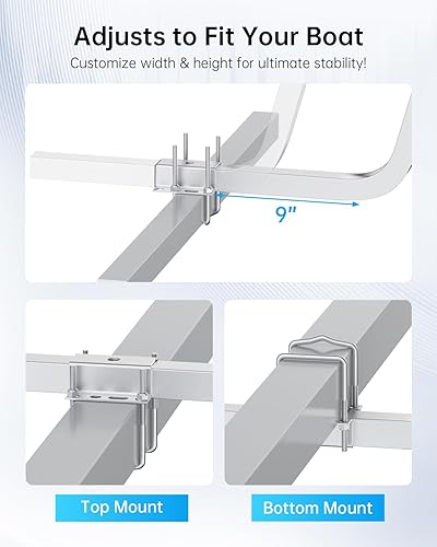 Miniatura 11 de JY PERFORMANCE 24 IN/57 in Boat Trailer Guides Bunk Carpeted, Adjustable Boat Guide-on Hot Dip Galvanized Finish for Ski Boat, Fishing Boat