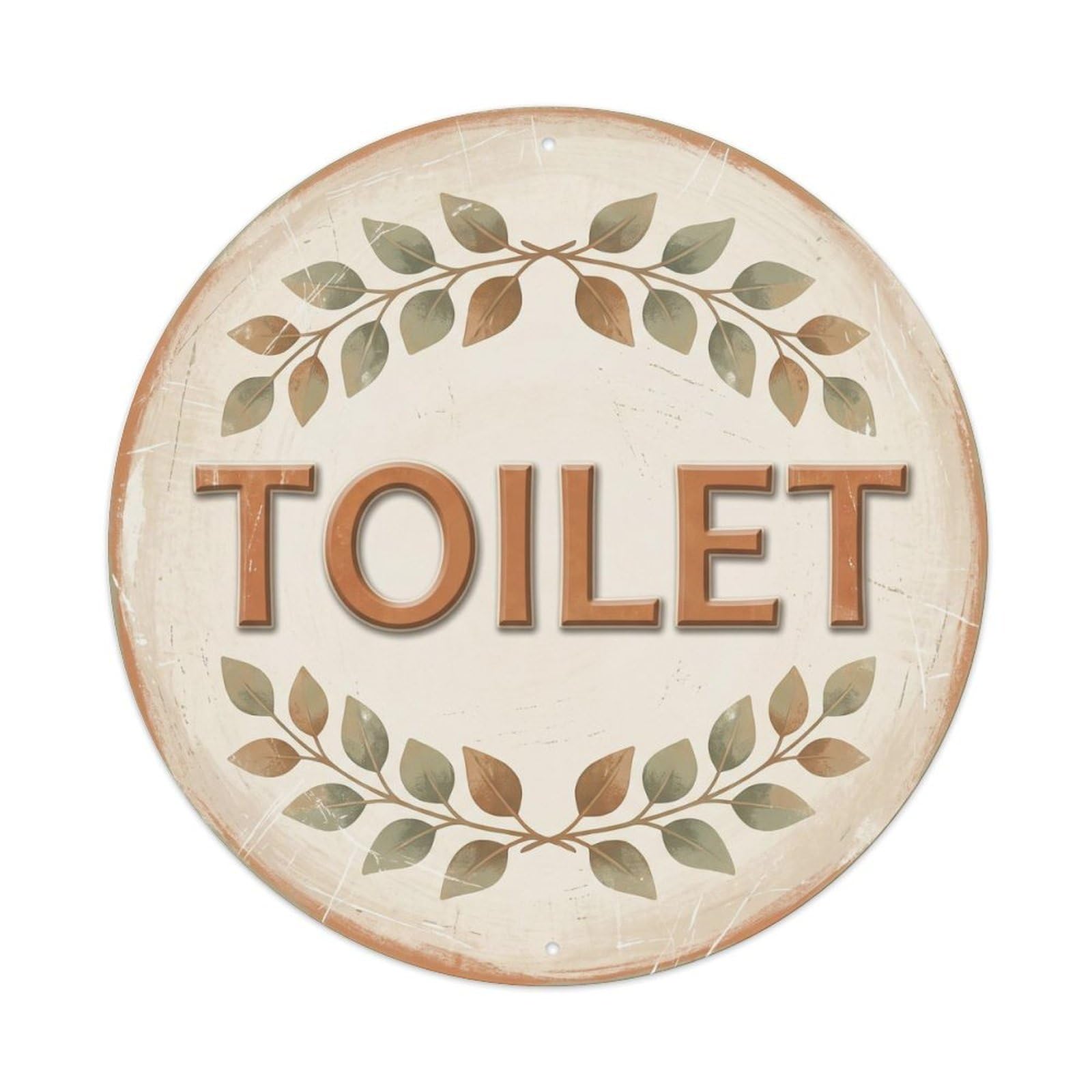 Okahys 8X8inch(20X20cm) Toilet(Wc) Signage Eucalyptus Vintage Metal Tin Sign