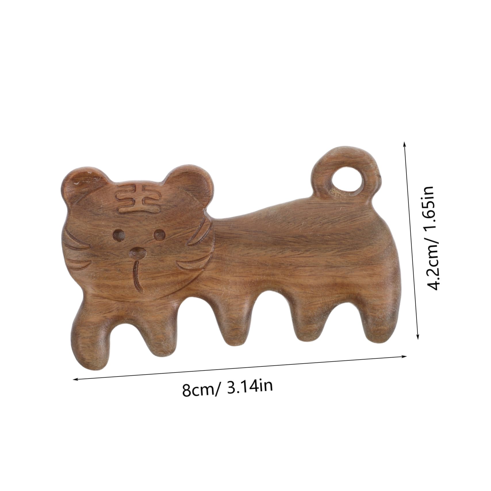 GOOHOCHY Wooden Gua Sha Comb Tiger Design Scalp Massager for Hair Sandalwood Head Massager for Home Office Travel