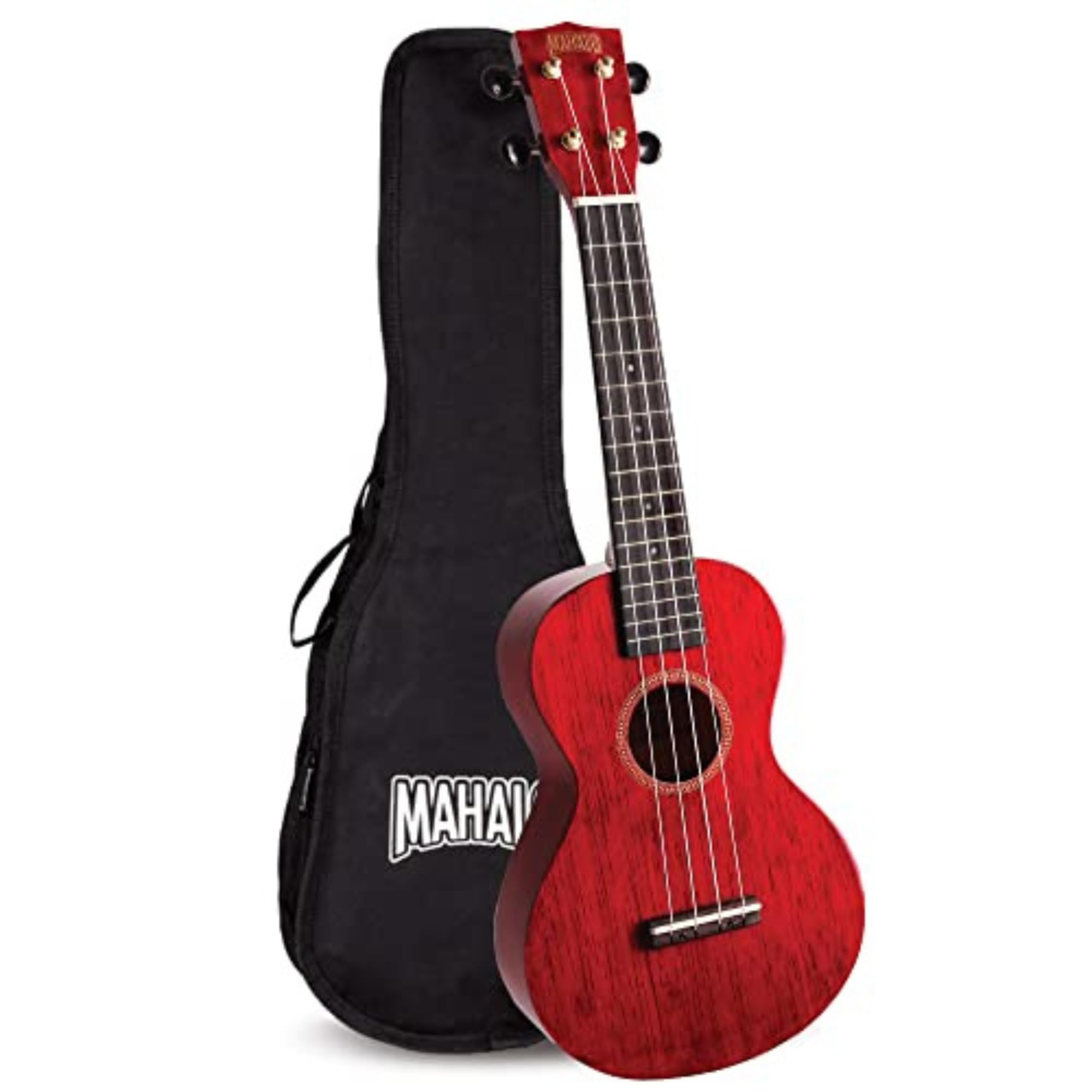 – Hano Concert Ukulele, Wooden Musical String Instrument with Geared Machine Head & Instrument Case, Beginners Ukulele Concert Kit for Adults, Red