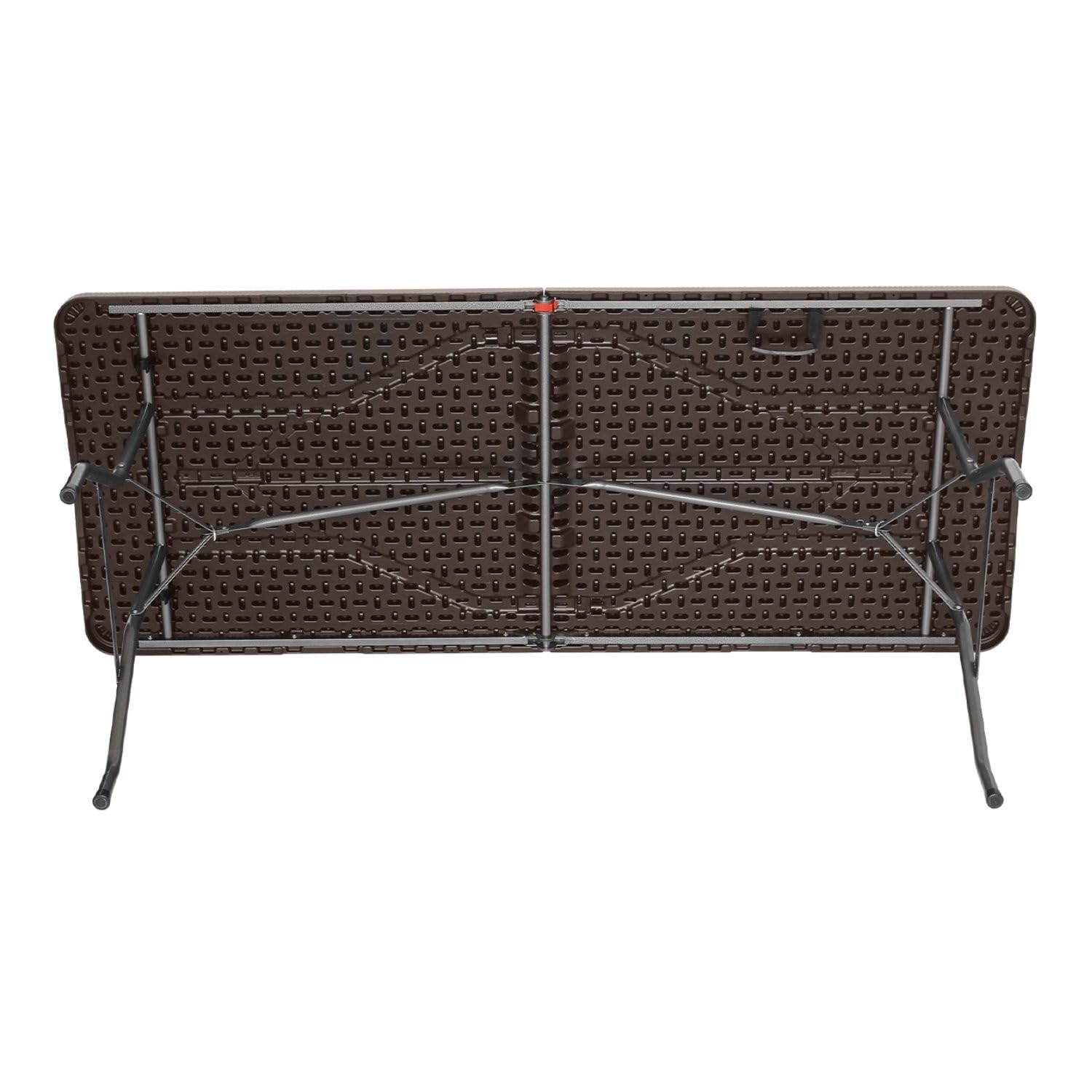 THINIA HOME Tavolo pieghevole rettangolare effetto legno 180 x 74 x 74 cm