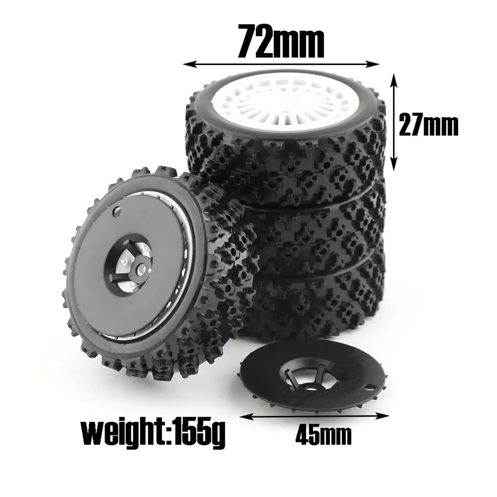 Compatibile Con Tamiya XV01 TA06 Per TT01 TT01E Per TT02 Per TT02B 1/10 RC Per Ricambi Per Auto Da Per Corsa Accessori 72mm Gomma Per Pneumatici Ruota