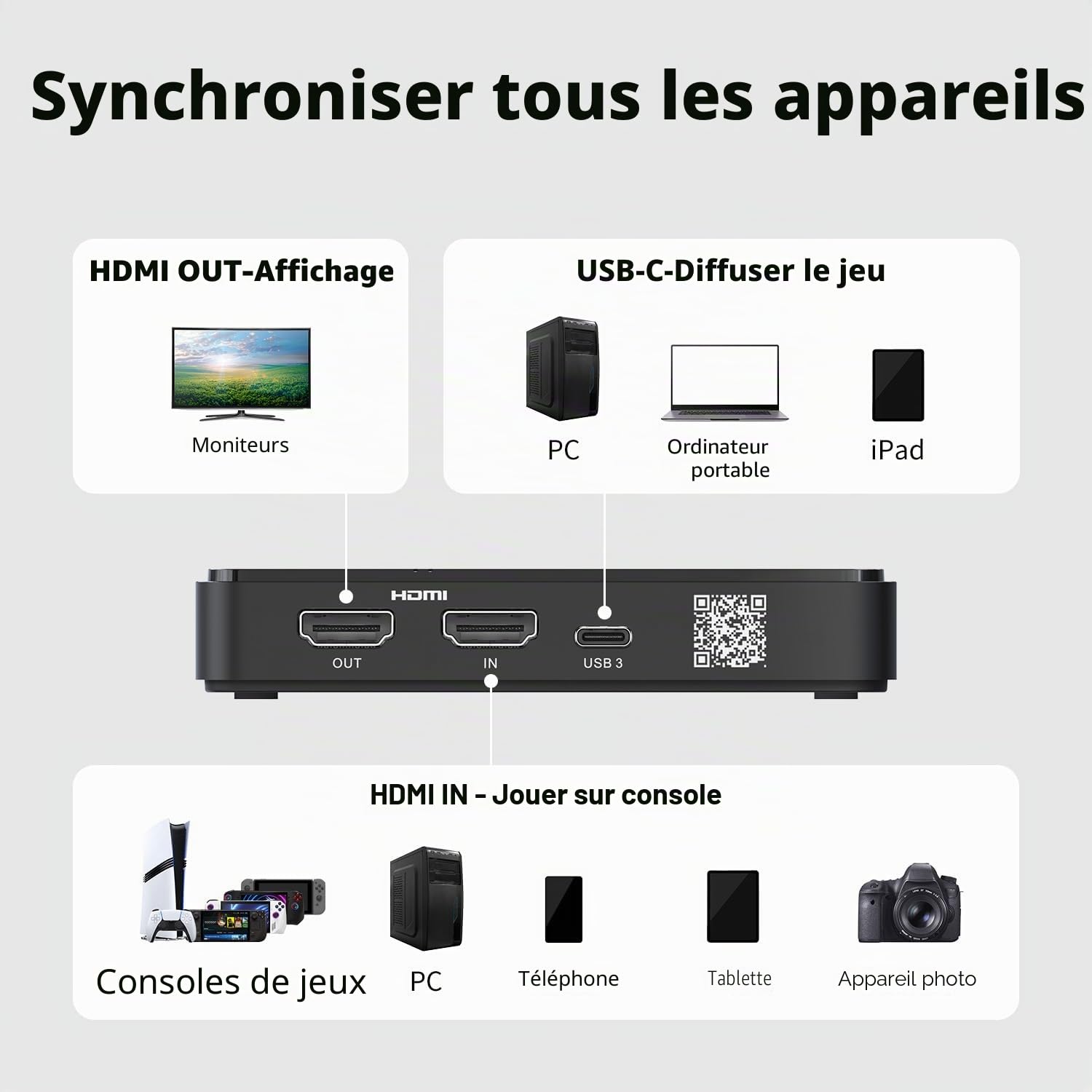 AVerMedia GC311G2 Streamline MINI+ Carte de capture pour streaming, passage HDR 4K60, enregistrement vidéo 1080p60, capture de jeu pour PS5, Xbox, Switch, PC, compatible avec Twitch, OBS, Windows, Mac