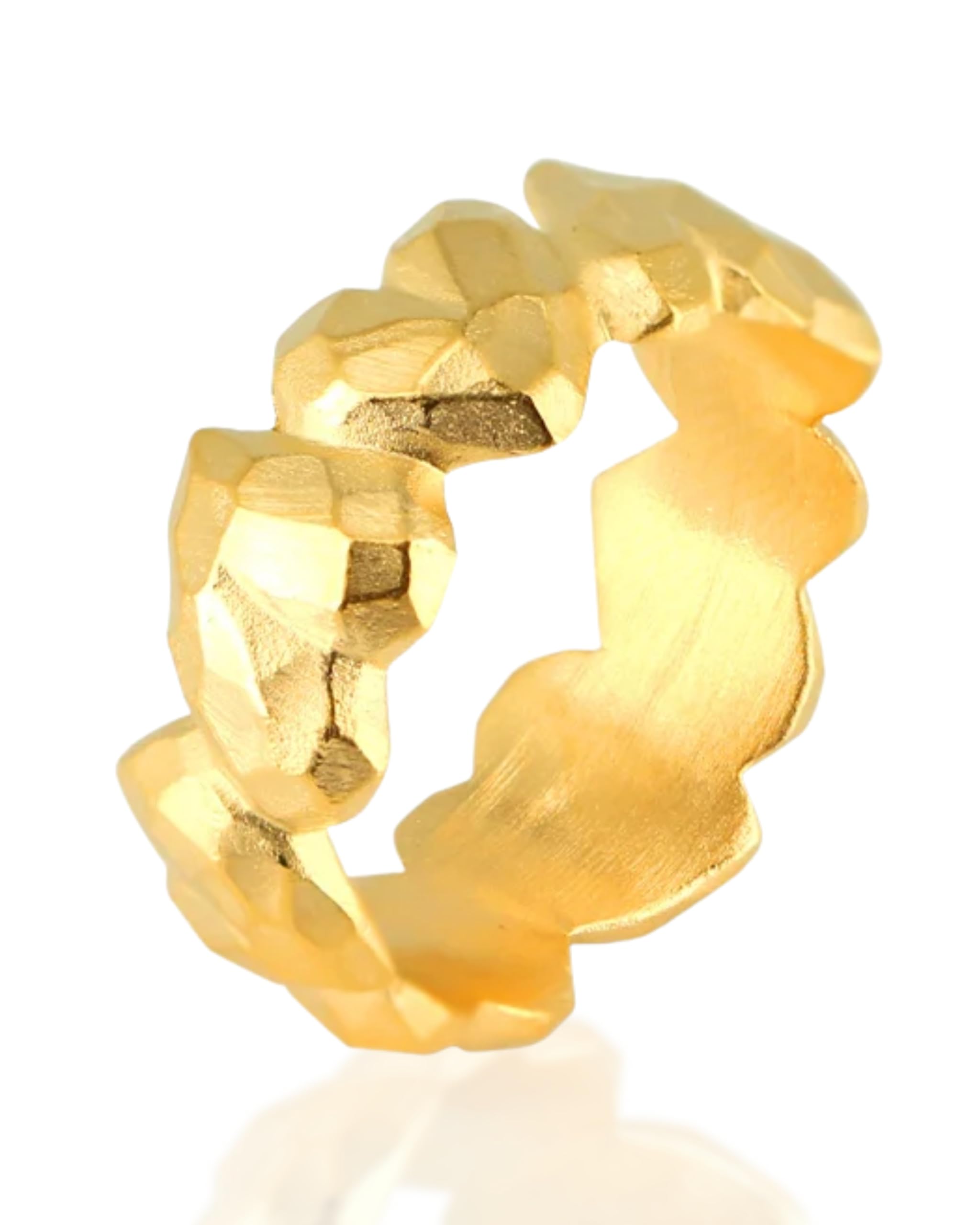 Drachenfels Herz-Ring I Größen 54–60 I Edler Damenring aus goldplattiertem 925 Sterling Silber I Nickelfreier Silberring inkl. Verpackung I In Goldschmiedequalität gefertigt I D HE 13/AGG