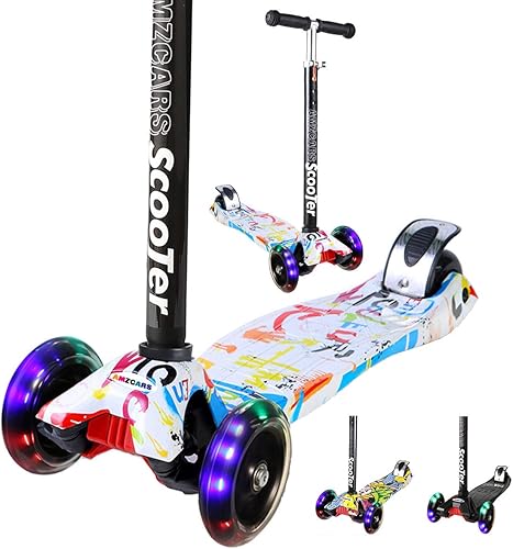 Patineta para niños scooter de 3 ruedas para niños de 6 años y niñas aprenden a dirigir scooter para niños de 4 altura ajustable cubierta extra