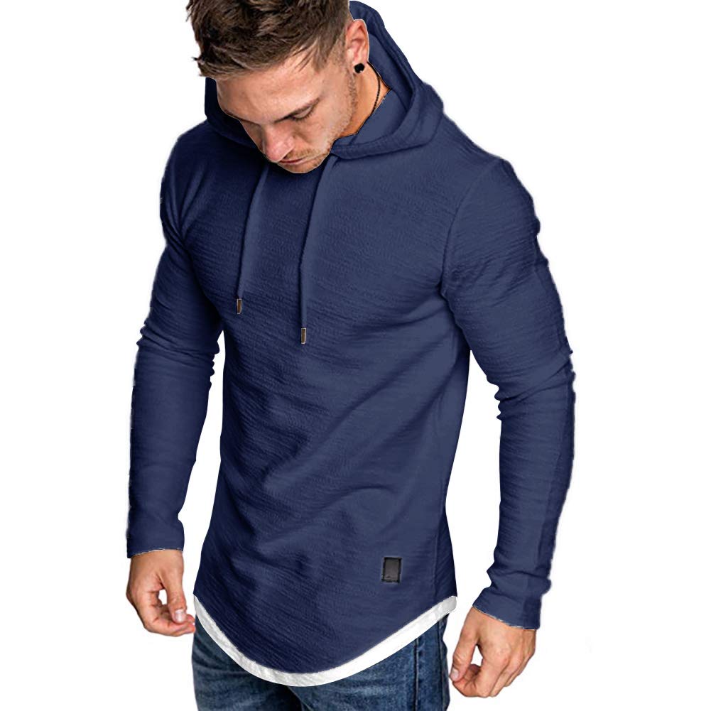 MorwenVeoMen's Casual Hooded T-Shirts - Fashion Short Sleeve Solid Color Pullover Top Summer Blouse
