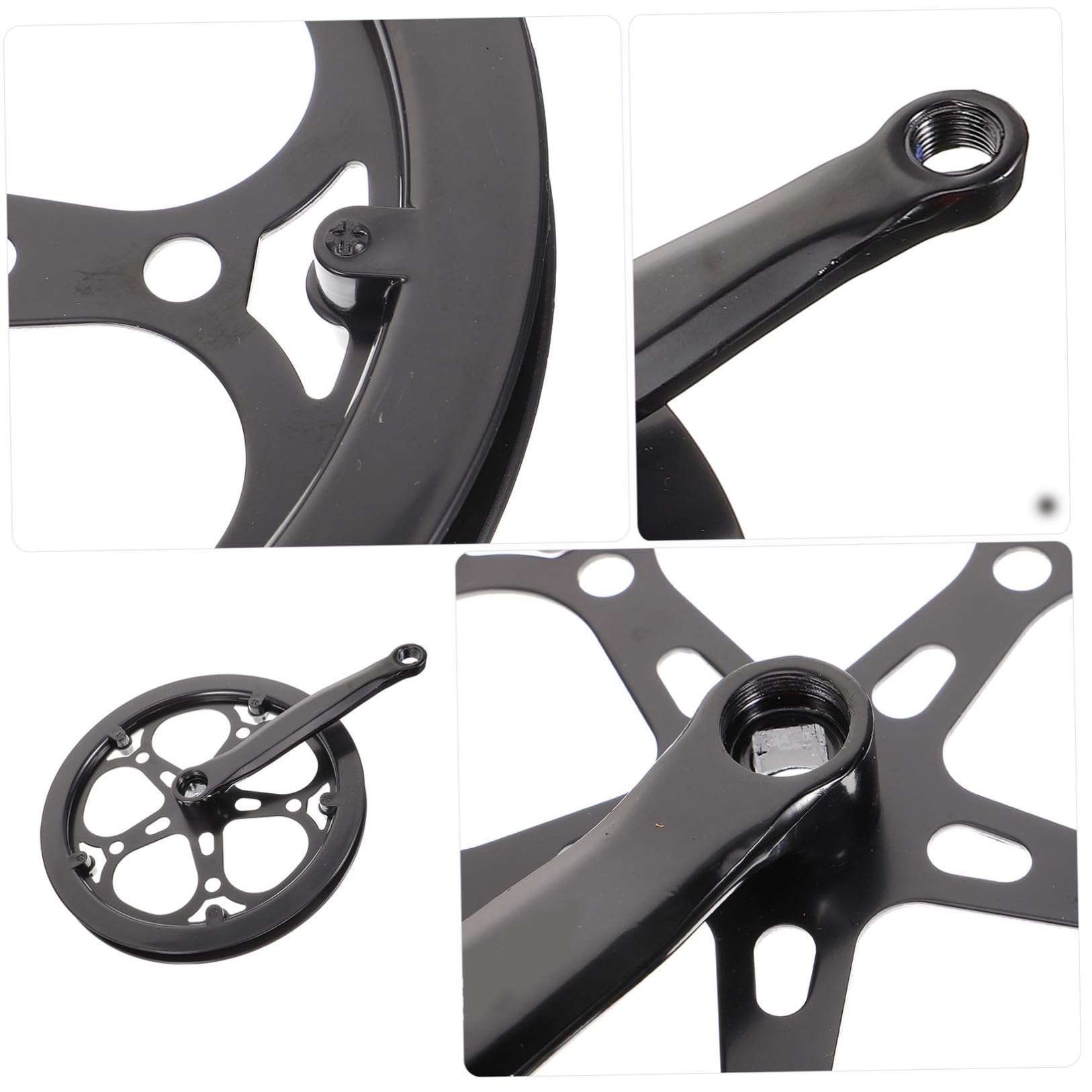 VANZACK Guarnitura Pedivella Bici Singola in Ferro Nero 52 Denti 170mm Resistente all'Usura per Sostituzione Accessori Bicicletta