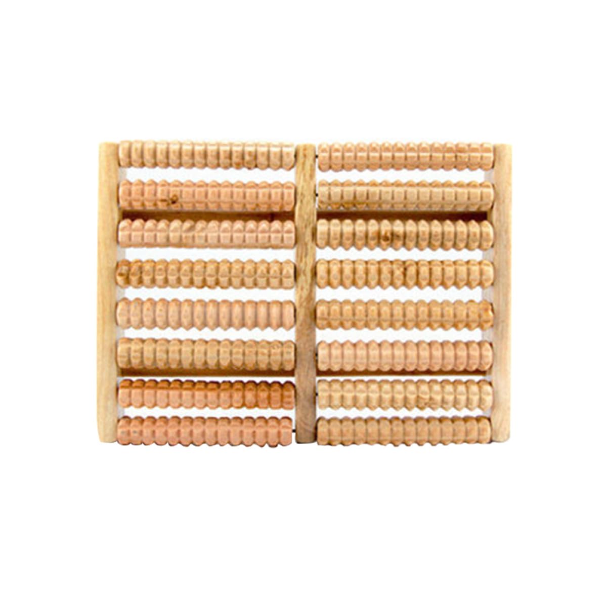 Masajeador de Pies 8 Rodillos de Madera Masajeador de Rodillos de Madera para Acupresión Alivio de Fascitis Plantar y Mejora Circulación Sanguínea Herramienta de Masaje para