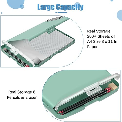 Miniatura 3 de Hongri Portapapeles con almacenamiento con soporte para bolígrafo, carpeta con clip de enfermería, 8.5 x 11 apertura lateral, alta capacidad, peso