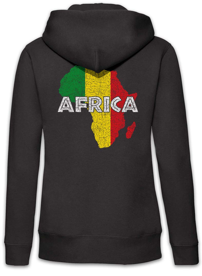 Urban Backwoods Rasta Africa Felpa da Donna con Cappuccio Zip Hoodie Zipper