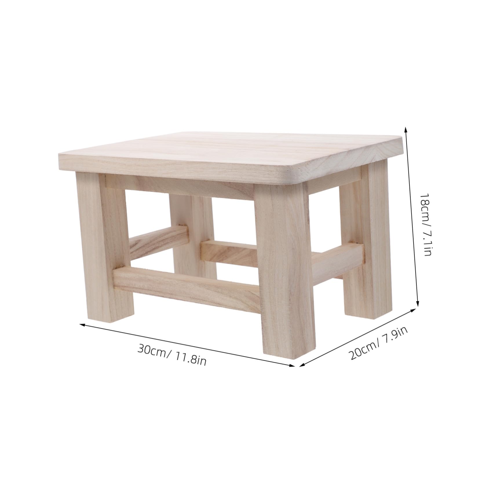 Taburete Pequeño de Madera Maciza para Niños, Cambiador de Zapatos
