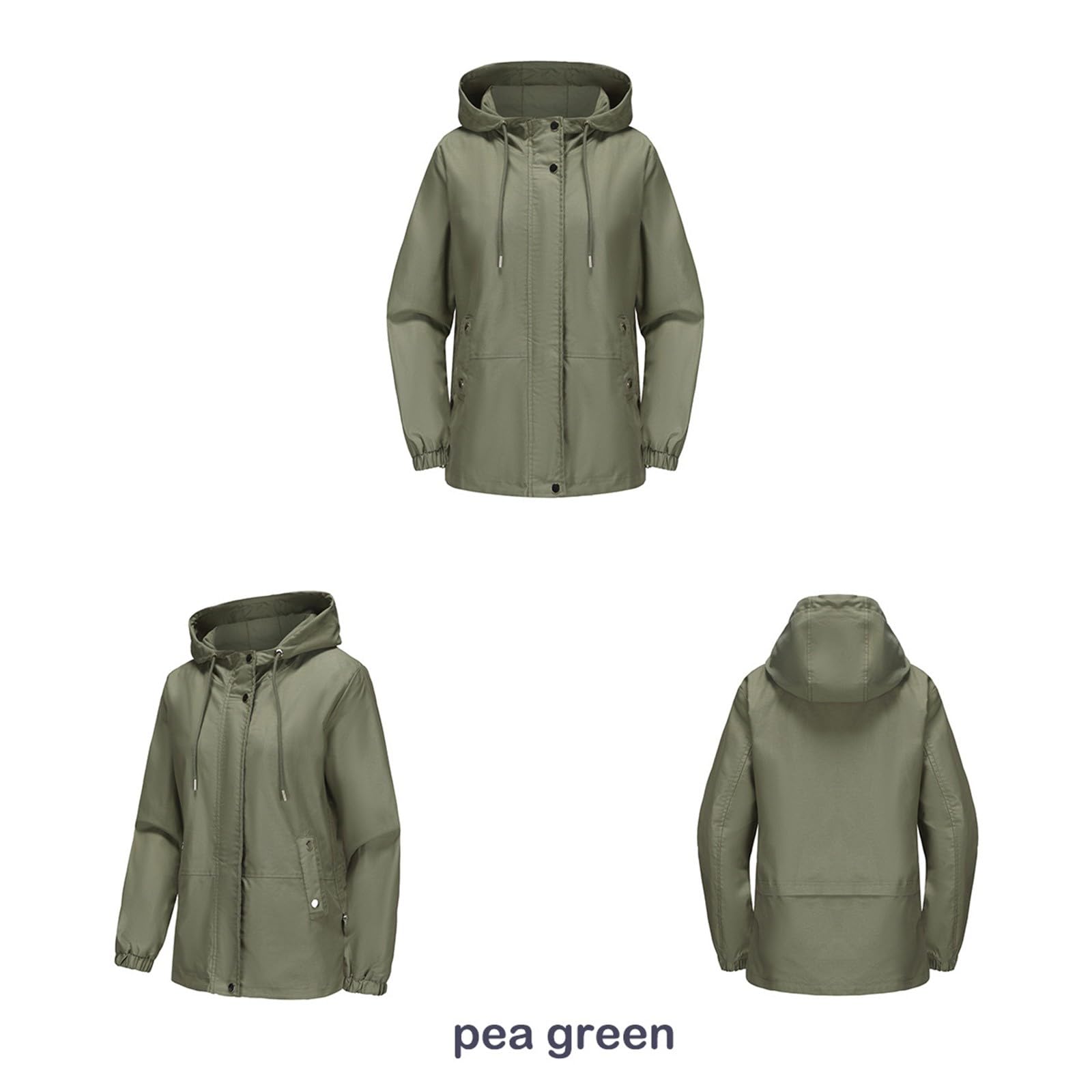 Generisch Chaqueta de verano elegante para mujer, chaqueta de lluvia para mujer, fina, ligera, para senderismo, chaqueta de entretiempo, corte holgado, chaqueta de ocio con bolsillos, chaqueta con