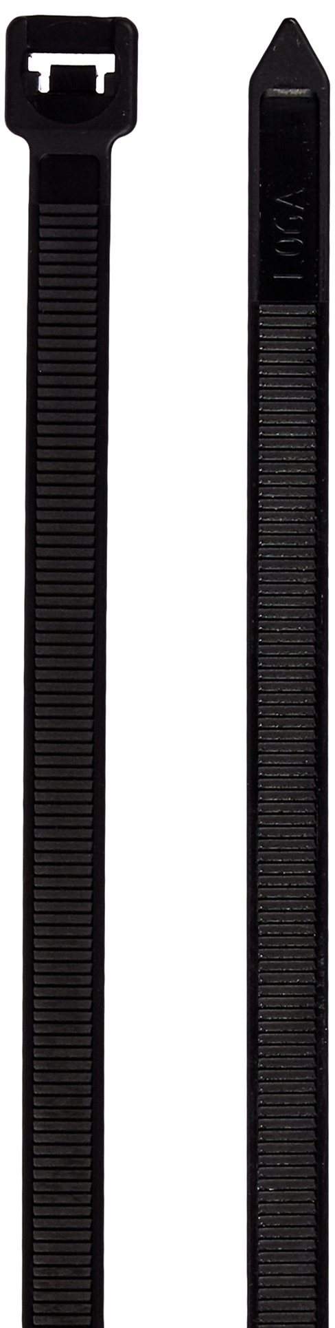 South Main Hardware 848247 36-in, 50-Pack, 175-lb, Standard Nylon Cable Tie, Black UV, 50 Piece