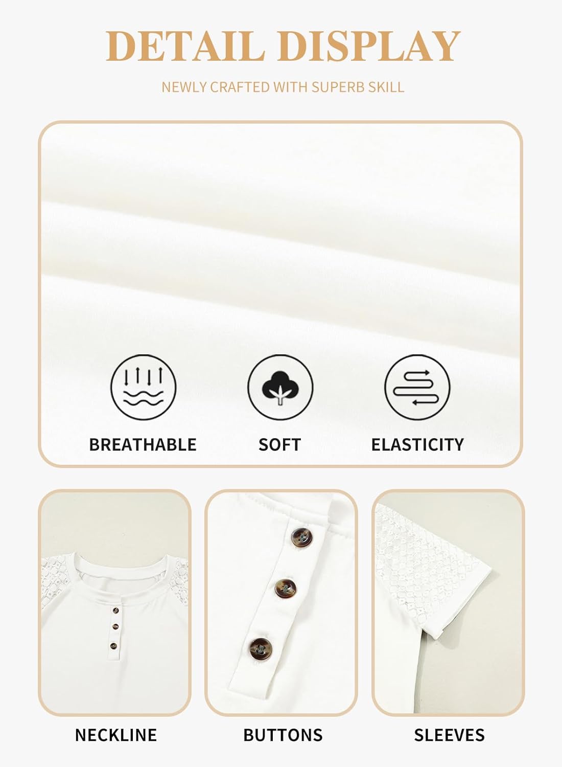 Eytino Plus Size Tops for Women Summer Short Sleeve Shirts Button Down Dressy Casual Blouse Tshirts(1X-5X) - Image 5