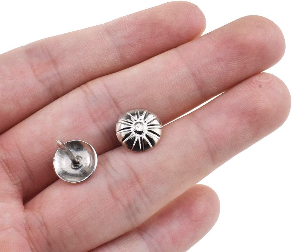 Yadaland Upholstery Nails Decorative Tacks Pins 16mm Length Insert Straightly Hang on Tightly No Wiggling Touch Smoothly Easy to Position Solid Modern for Furniture DIY Daisy Craft Silver 90pcs