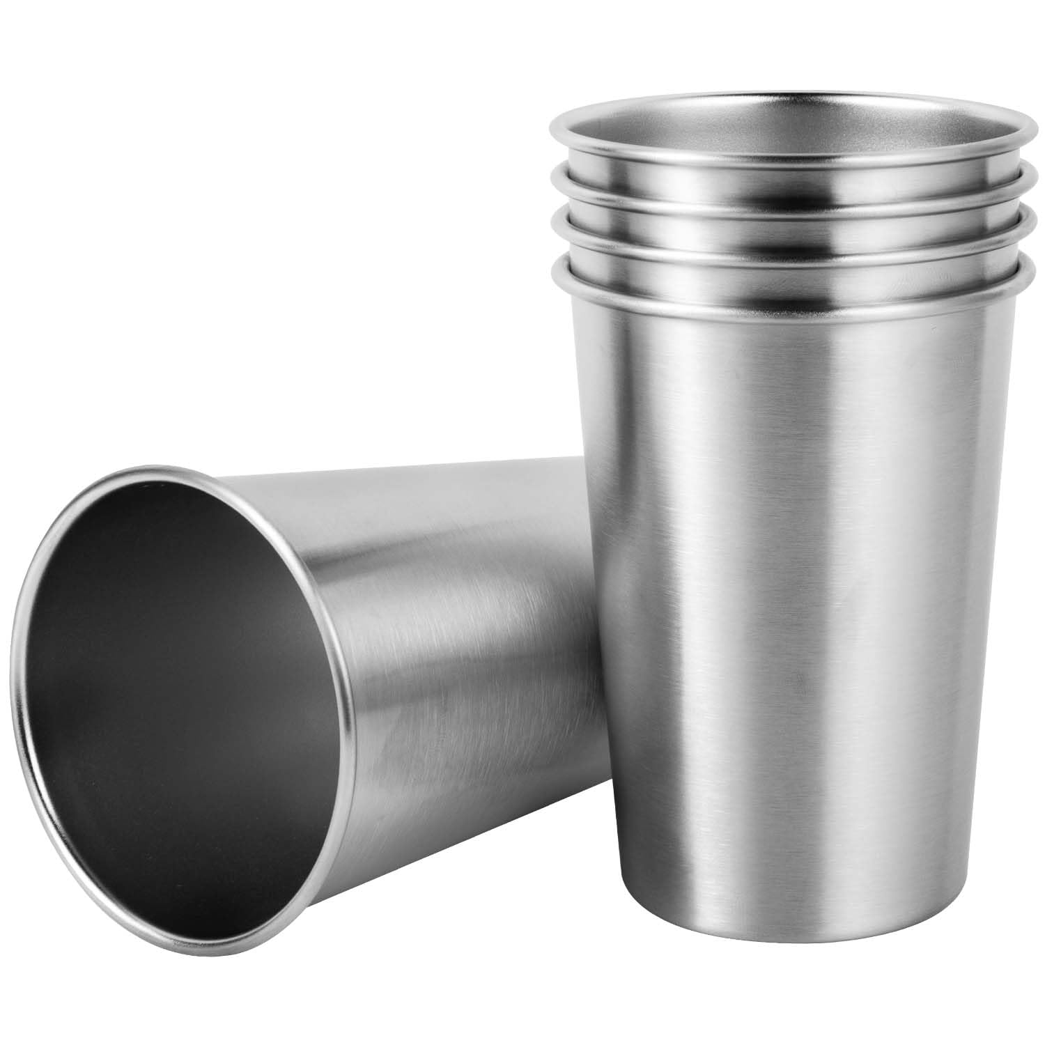 5 Pack 12 Ounce Stainless Steel Pint Cups Shatterproof Cup Tumblers Unbreakable Metal Drinking Glasses for Bar, Home, Restaurant