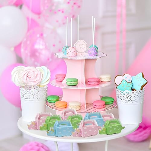 Miniatura 6 de 50 cajas de regalo de dinosaurio verde para niños, decoración de baby shower, bolsa de golosinas de papel, caja de dulces para primer cumpleaños,