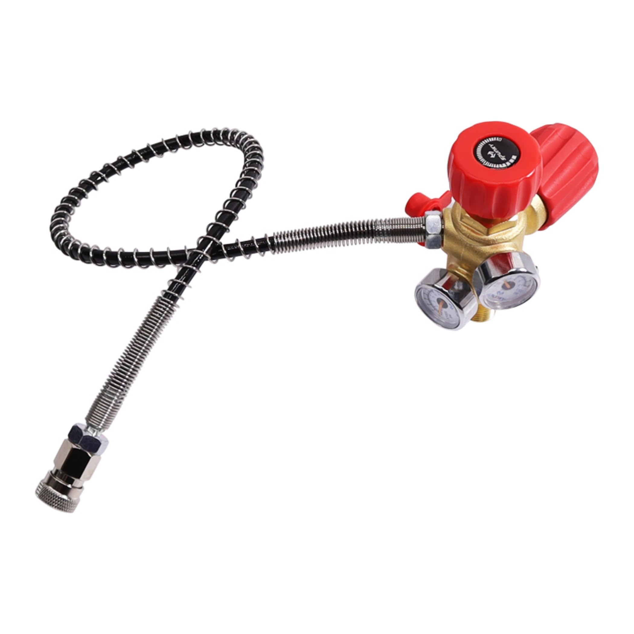 TUXING Valvola DIN Scuba Adattatore M18 × 1,5, Paintball Scuba Stazione di riempimento per serbatoio HPA/PCP Air Tank con manometro ad alta pressione 4500 psi PCP Paintball Riempimento tubo dell'aria