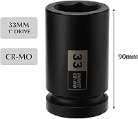 Vista 2 de EMENTOL Zócalo de impacto de tuerca de eje de husillo profundo de 1 pulgada, CR-MO, 6 puntos, métrico, profundo 6PT Socket de impacto - 1.299 in