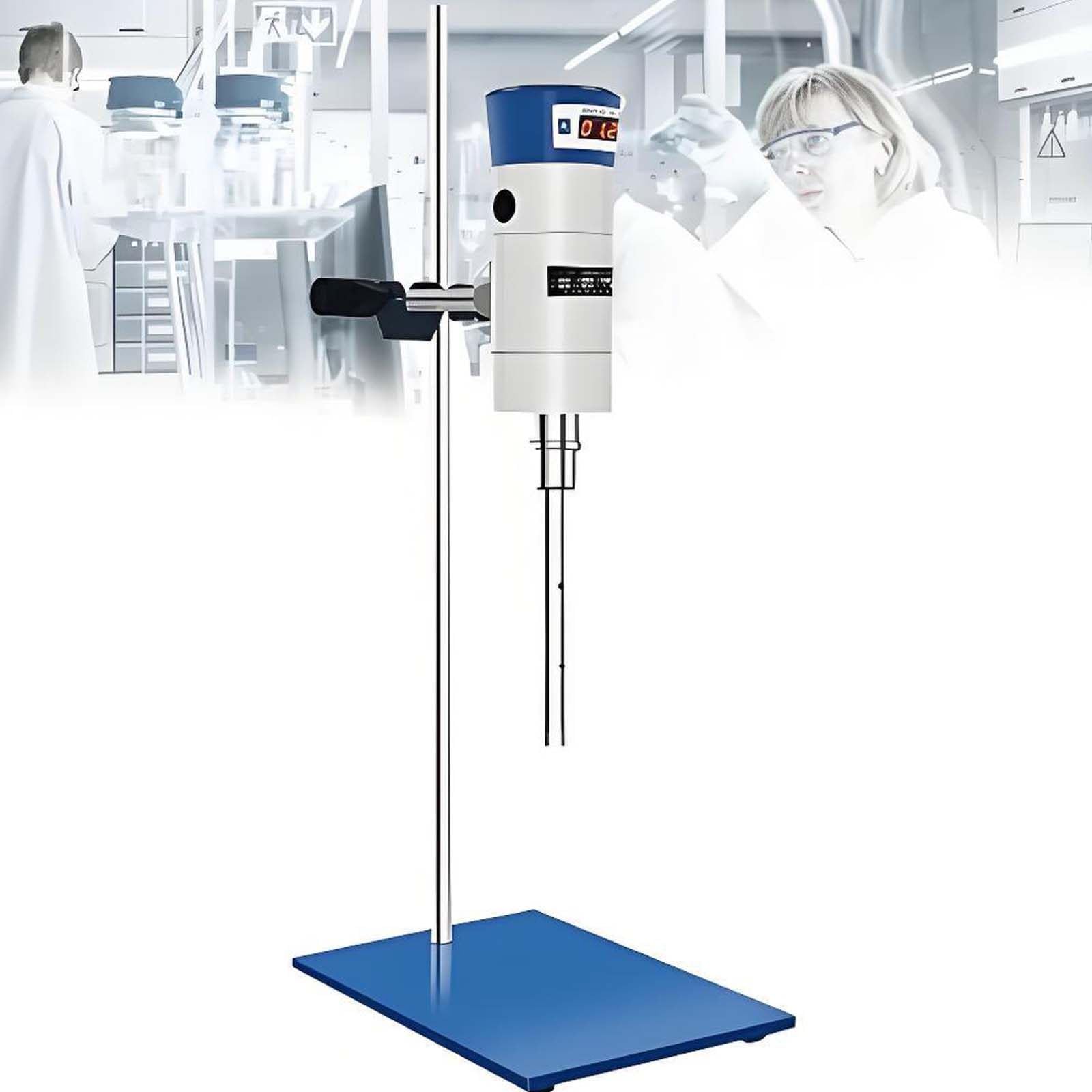 GUTYGIO High Shear Lab Mixer,Lab Digital High Speed Shear Emulsification Homogenizer Mixer,Dispersing Emulsifier for Cosmetics/Food Industry with Digital Display & Efficient Mixing FJ200-DSH