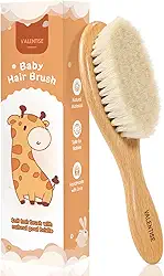 Escova de cabelo de madeira para bebê, cerdas macias para berço, escova de cabelo infantil natural para presente de recém-nascido