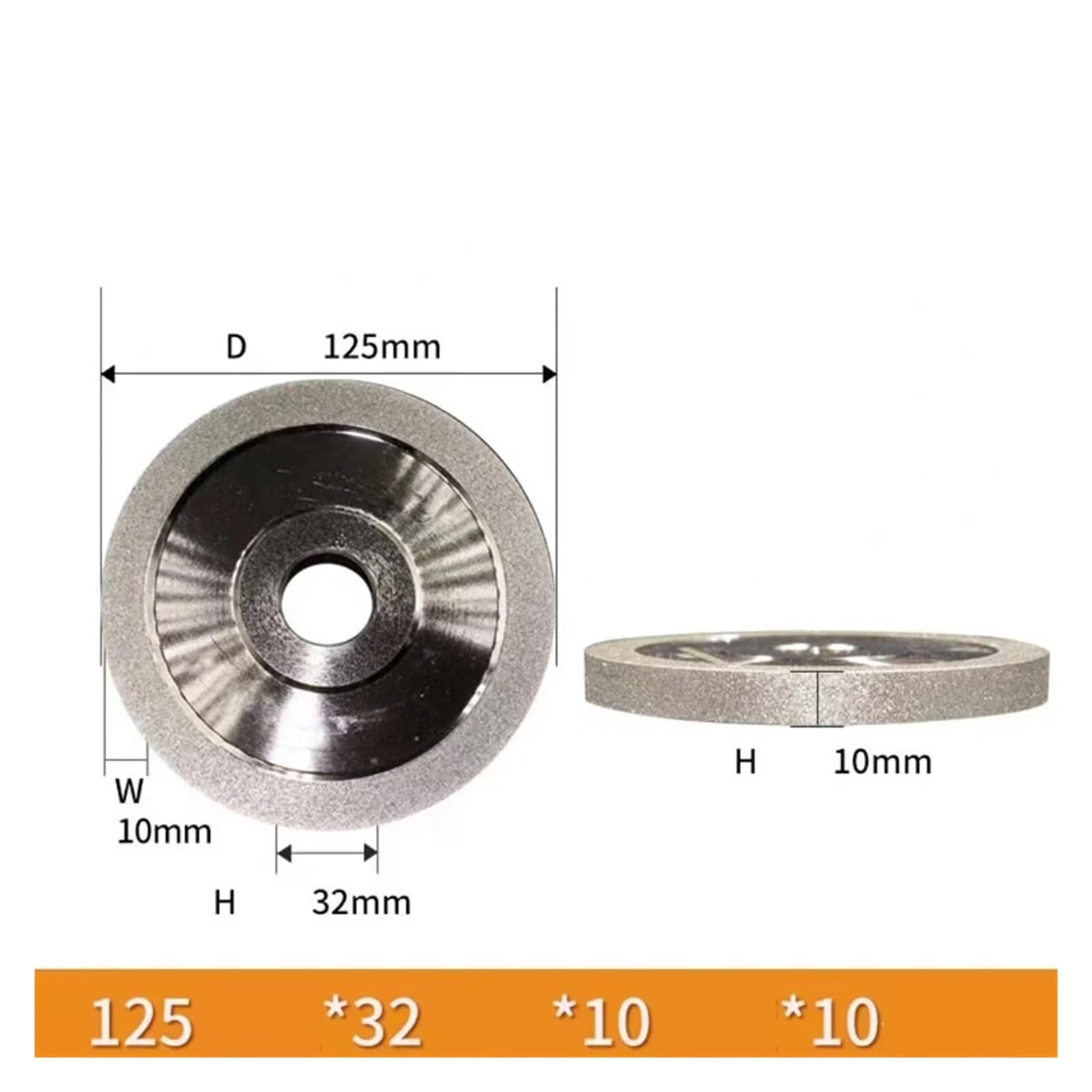 125mmx32 Fori Mola diamantata Acciaio al tungsteno Ceramica CBN Fresa 50/100/150/200/320/400 Grana(320)