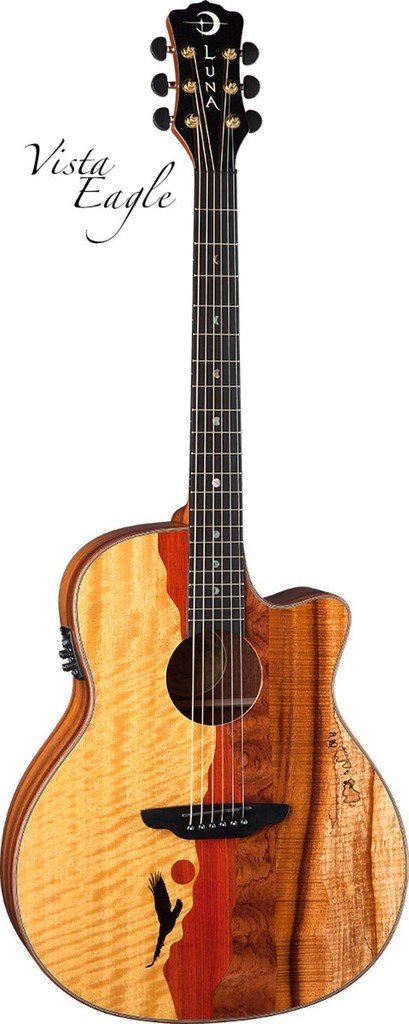 Amazon.com: Luna VISTAEAGLE Luna Acoustic/Electric Guitar