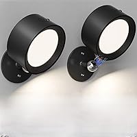 Vista 7 de Aplique de pared magnético atenuable, juego de 2 baterías recargables USB, lámpara de pared para cuadros con control remoto, luces LED de Halloween