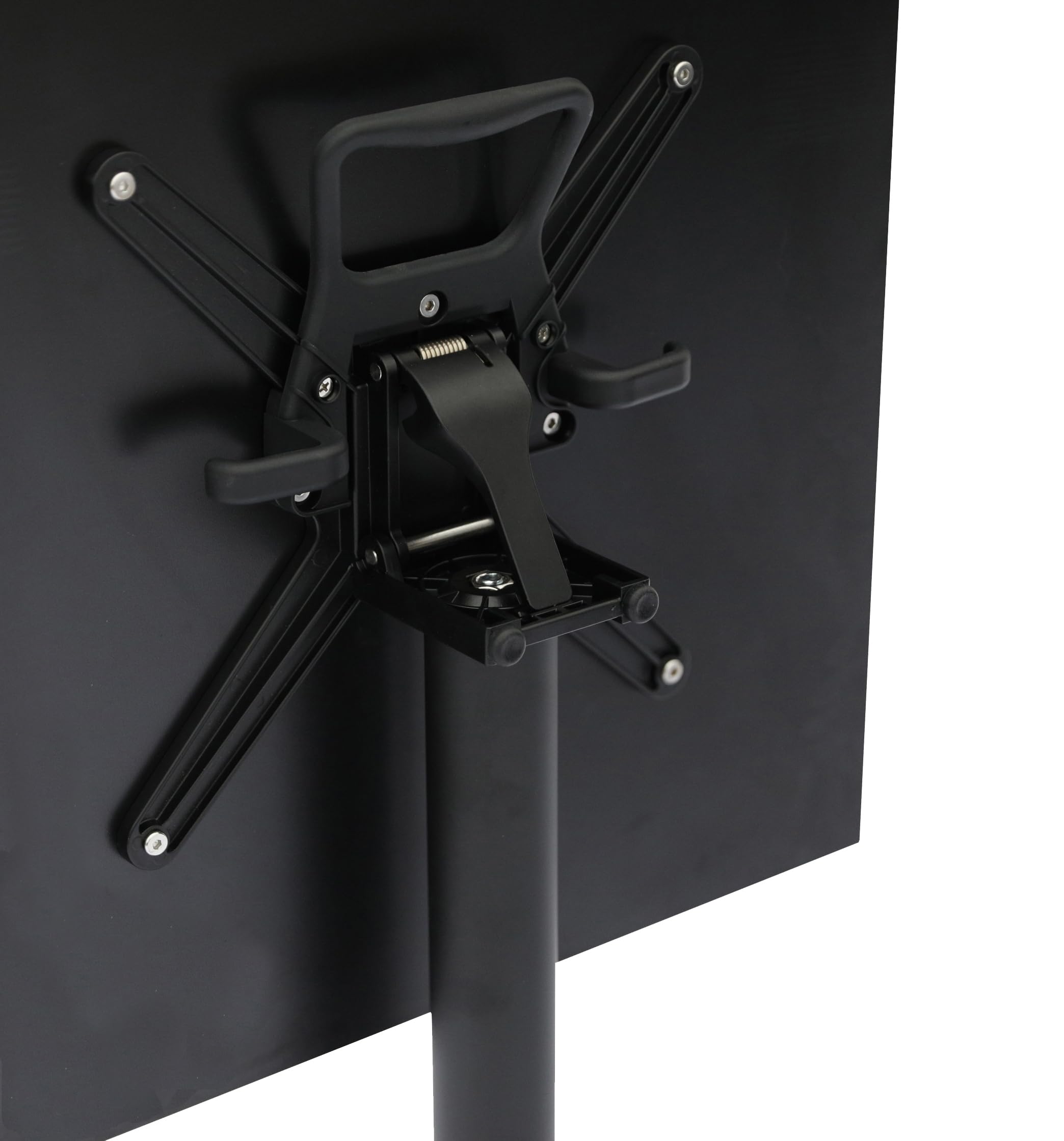 METRO Professional Table Pliante MASSINI, Aluminium, 60 x 60 cm, Plateau HPL Aspect Pierre, Pieds Autonivelants, Noir, Empilable (Noir, 60 x 60 cm, Carré)