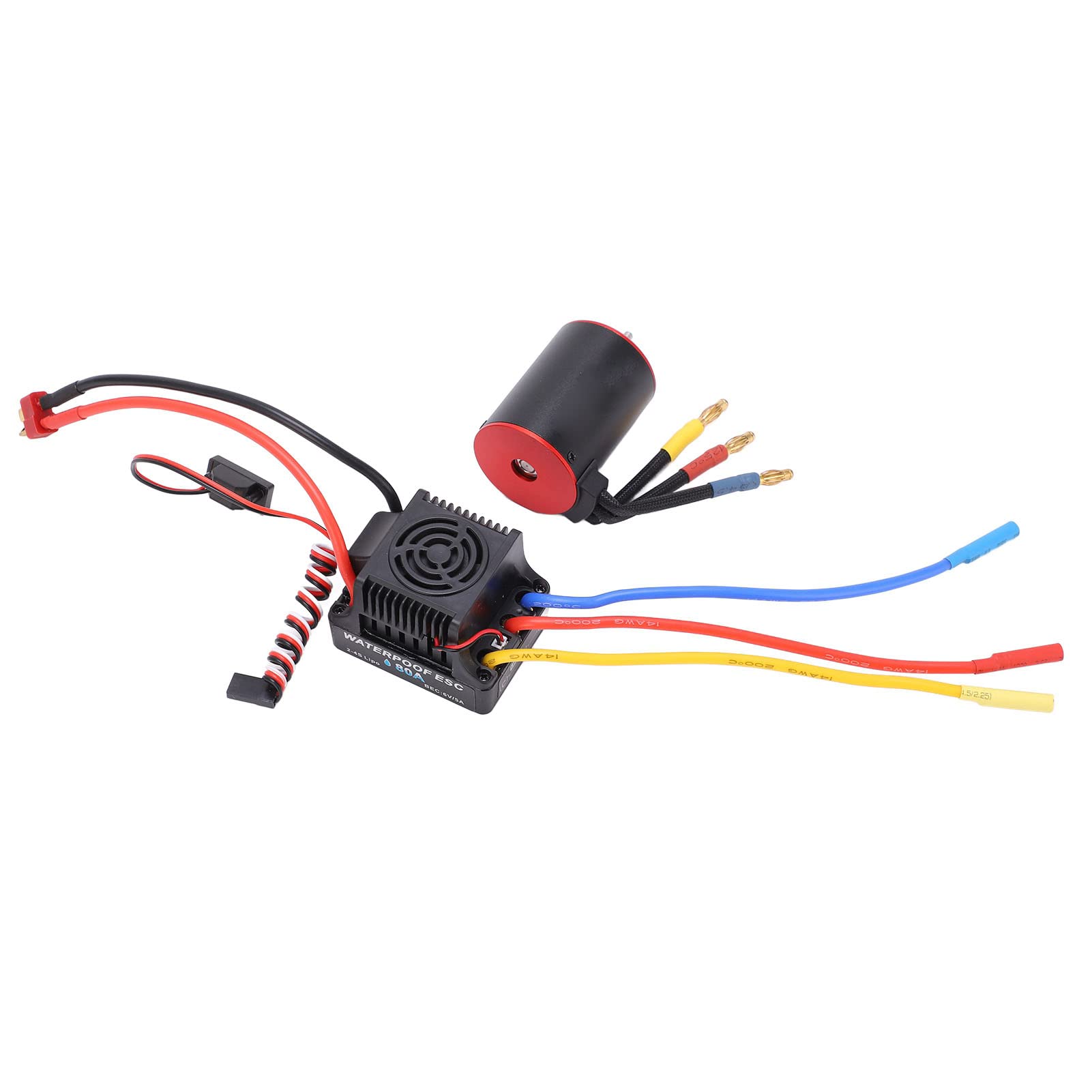 Motor sin escobillas de 3650 4300 KV con regulador electrónico de velocidad de 80 A, conjunto combinado de regulador electrónico de velocidad sin escobillas e impermeable para