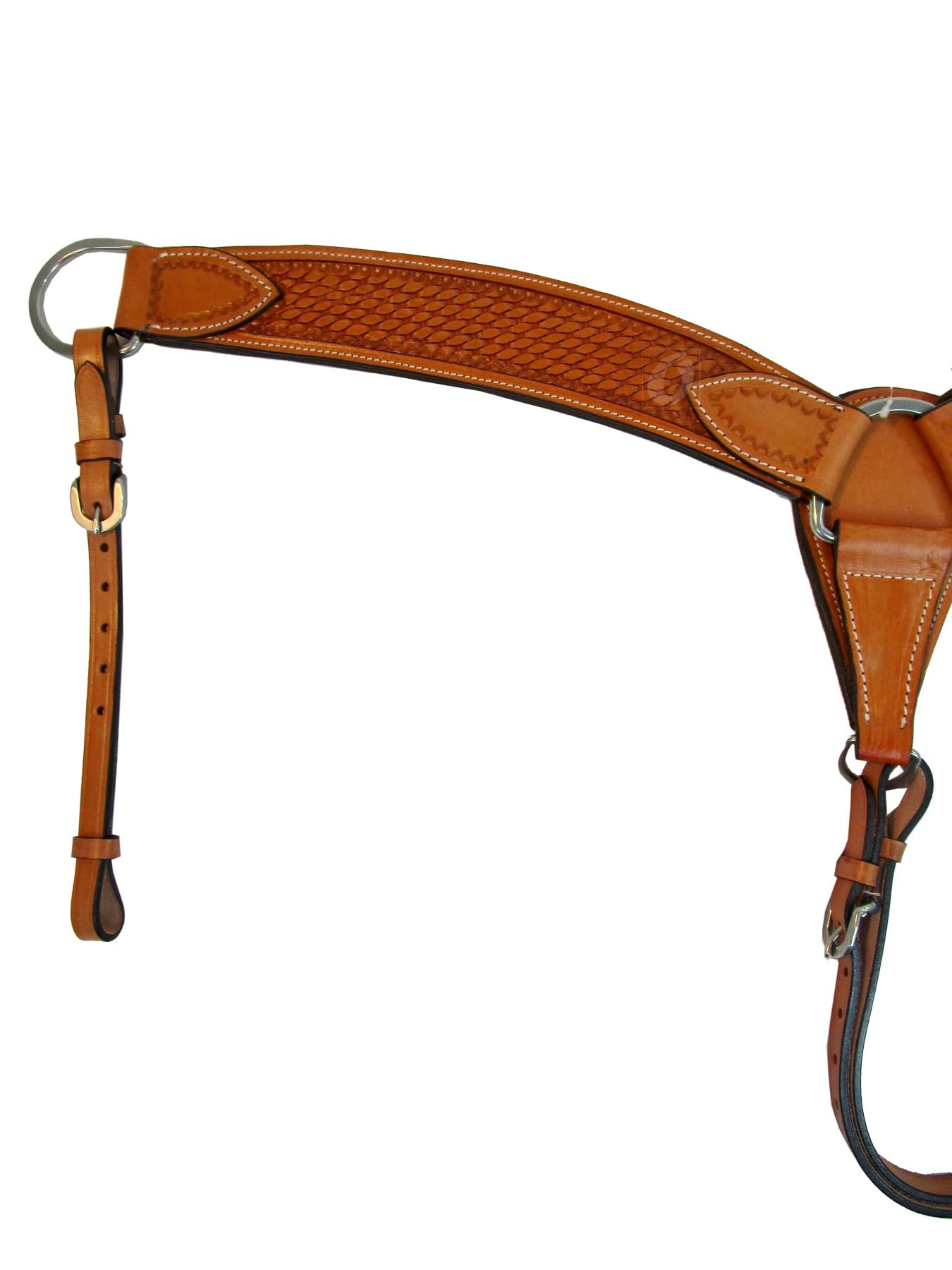 WESTERN SADDLE HORSE HEAVY DUTY LEATHER BREAST COLLAR PLATE ROPING REINING RANCH