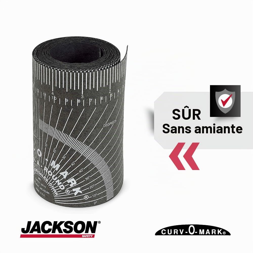 Jackson Safety 14753 Règle Curv-O-Mark Wrap-A-Round, Grande, Noire, Diamètre du tuyau: 3" to 10"