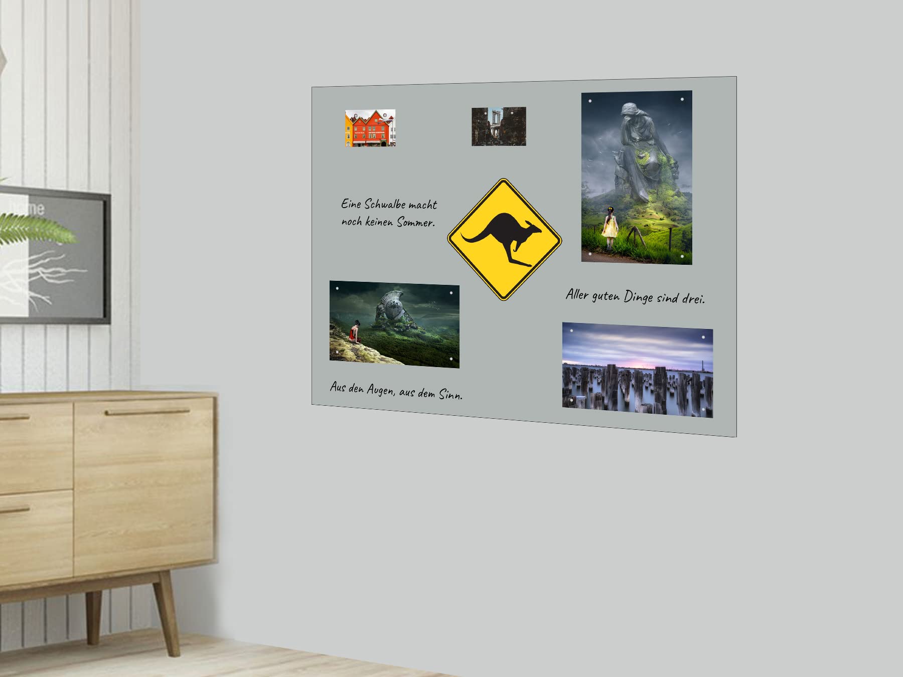Tafelfolien-Shop Magnetfolie | Tafelfolie Kinder | PVC-Frei | Haftgrund für Magnete | Magnettafel | selbstklebend | beschreibbar, abwischbar, magnetisch, zuschneidbar (hellgrau, 120x30cm)
