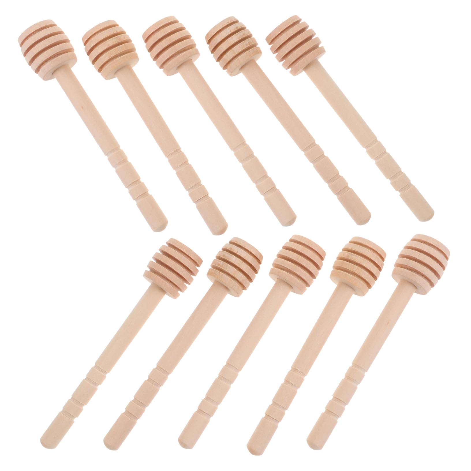 CIYODO En Stirrers Set of 10 Honey En Stick Wooden Stirring Rod for Honey Syrup Jam Kettle Portable
