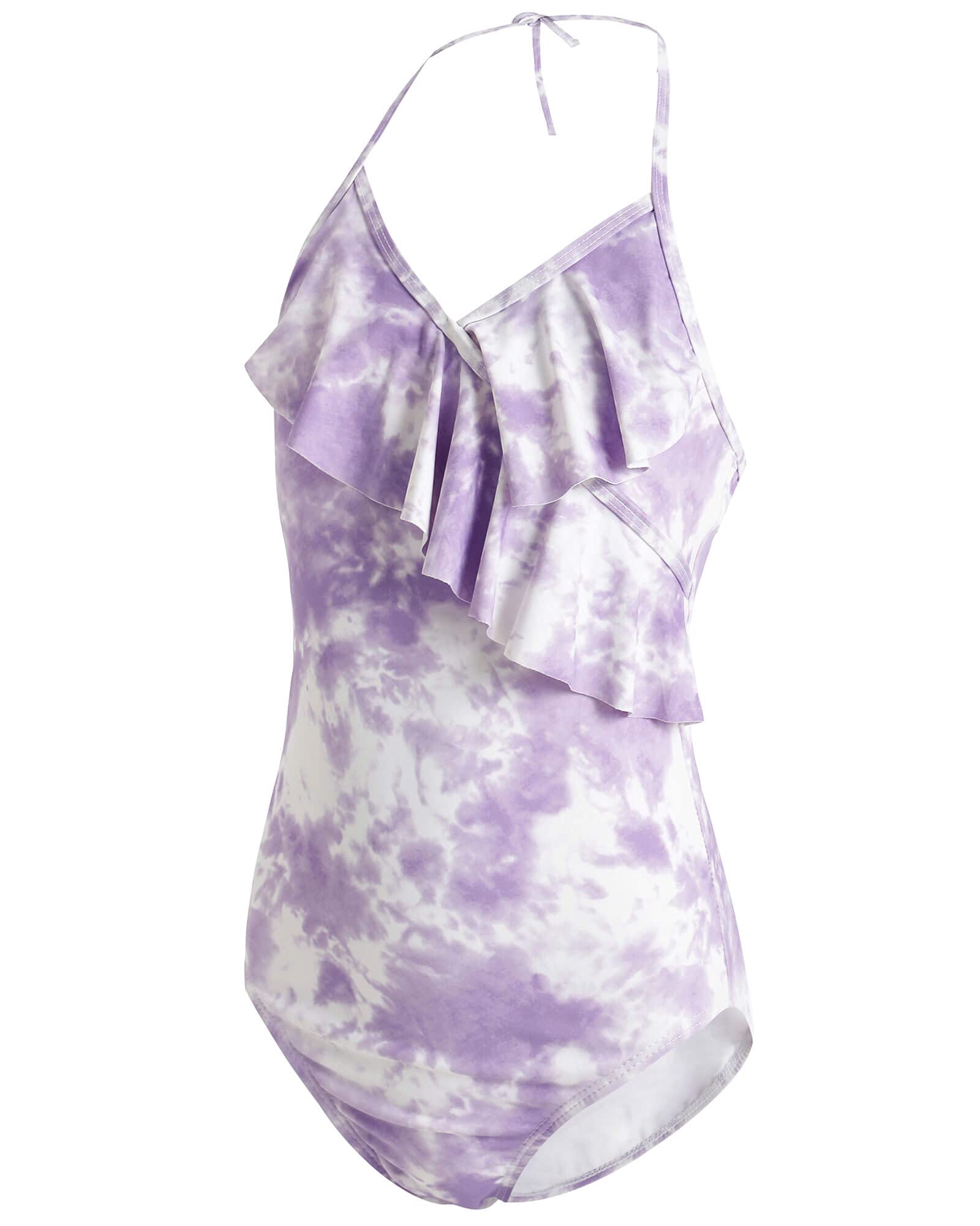 AS ROSE RICHGirls Swimsuit - Girls One Piece Bathing Suits - Ruffle Swimming Suit for Kids 7-16 UPF50+