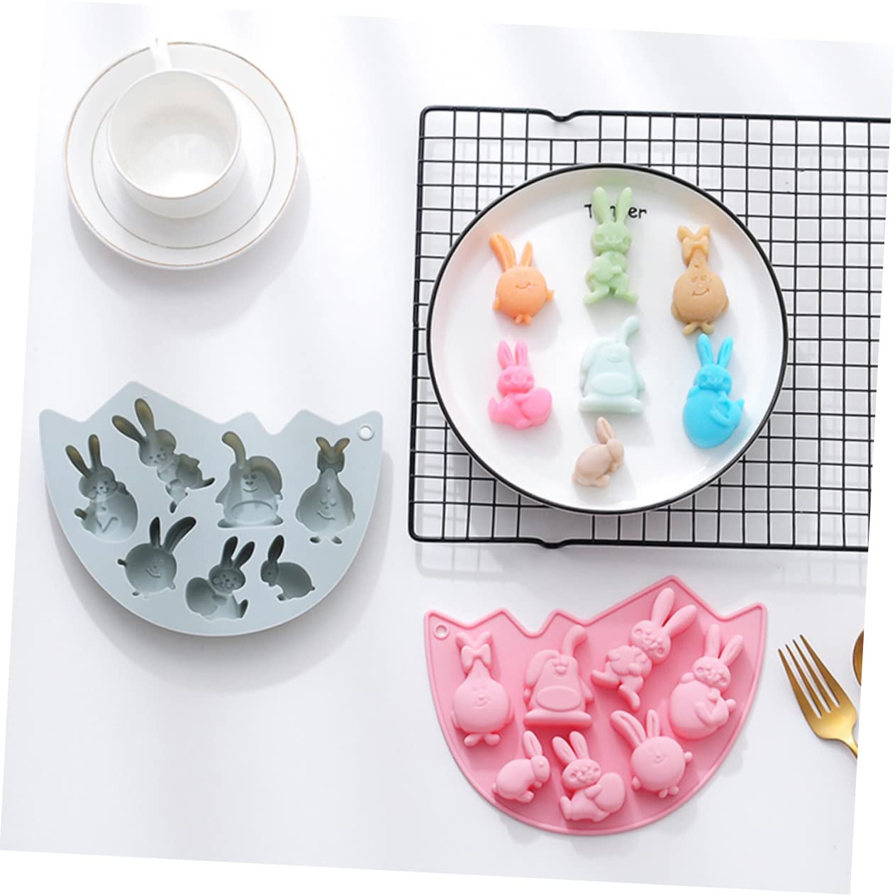 Cabilock 6pièces Moules De Pâques Moules à Gâteau Pour Desserts Créatifs Pour Et Décorations De Fête Couleurs