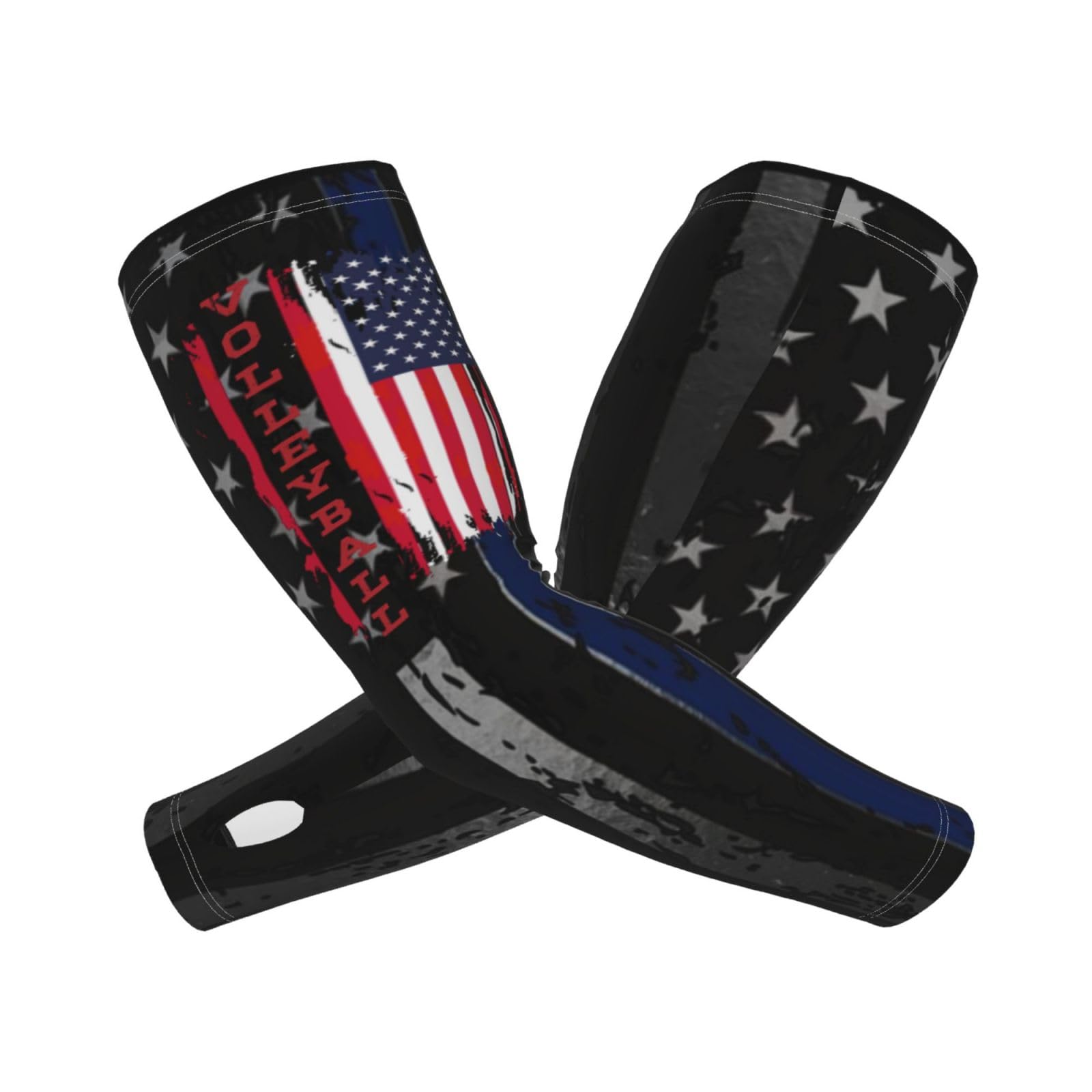 SwpWab USA Flag Volleyball Sun-Defying Elegance Comfortable Cooling Arm Sleeves