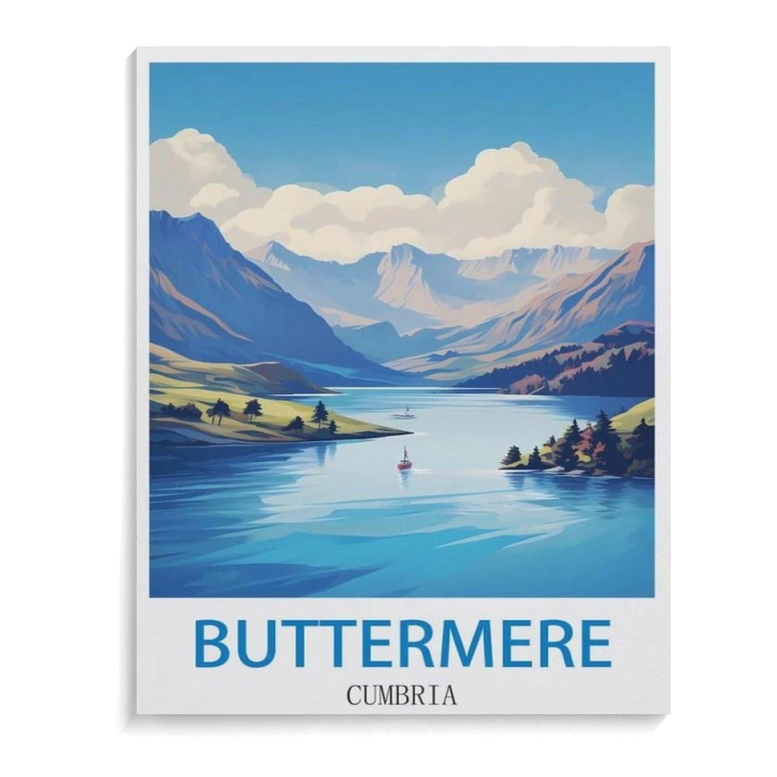 Jigsaw Puzzles 1000 Pieces,Buttermere Cumbria Vintage Travel Poster,paper Children Games Educational Toys(38x26cm)-C45 — image 1
