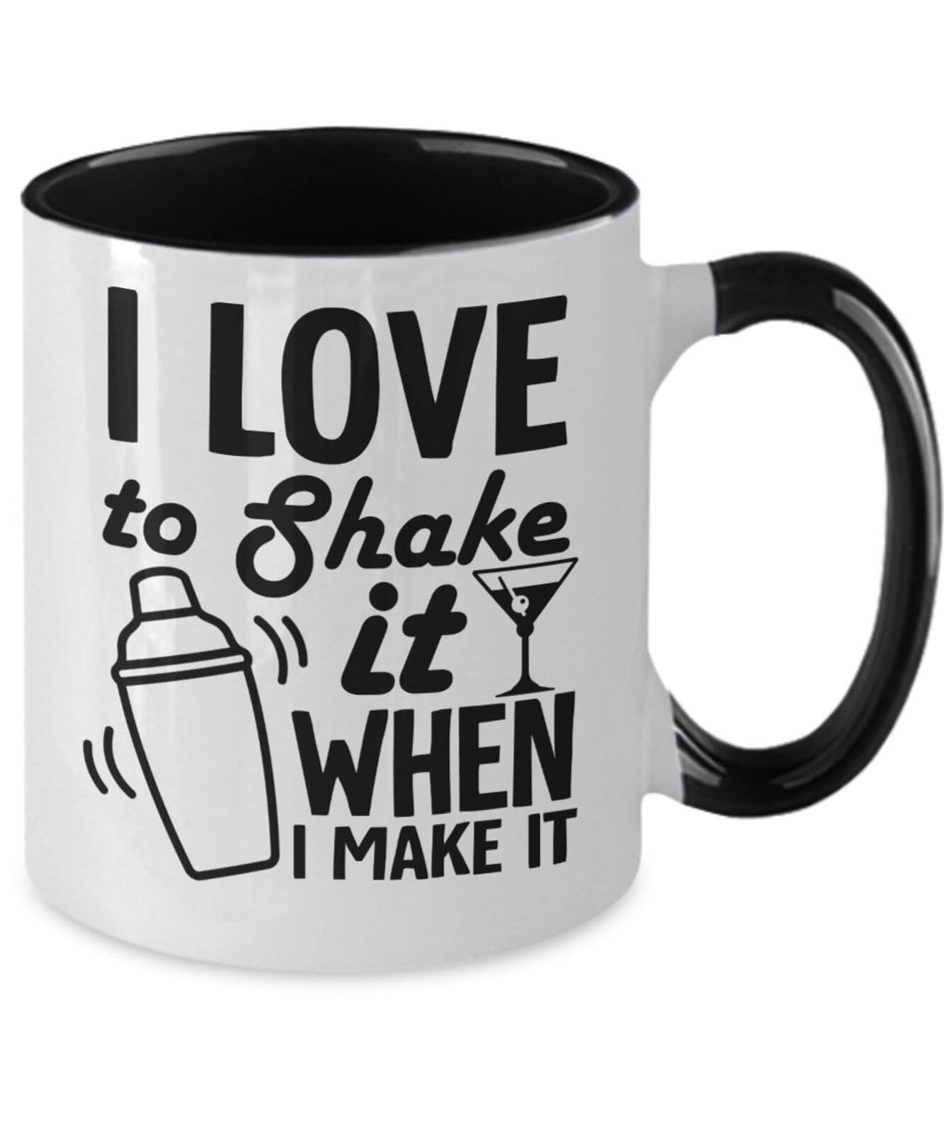Bartender Gifts I Love to Shake It Birthday Christmas Gift Idea for Men Women Printed Coffee and Tea Ceramic Mug- 320 ML Ceramic Coffee Mug 4138