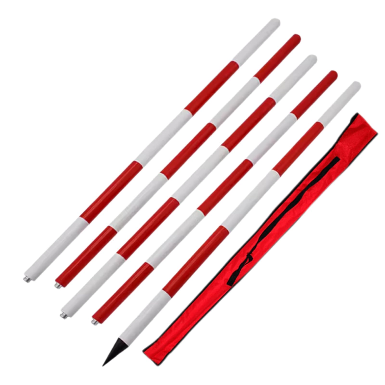 MRVAKDYDI Aluminum Survey Rod, Aluminum Measuring Rod For Surveying Detachable Modular Red White 2-5m(5m)