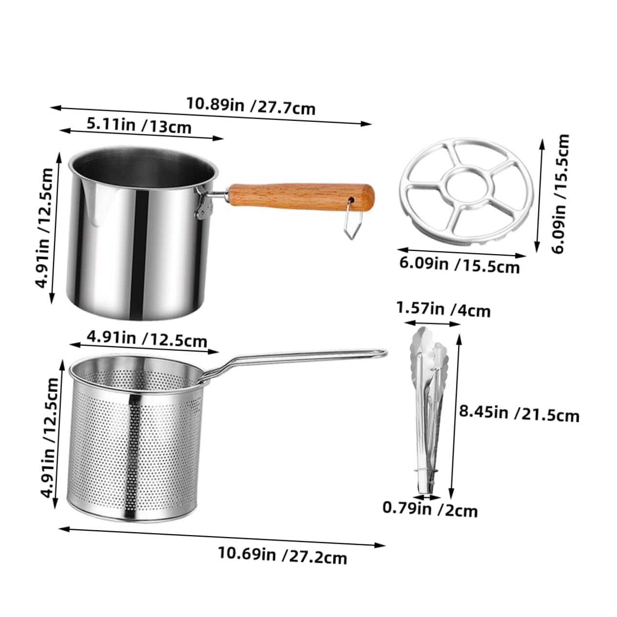 IMIKEYA 1 Set Kitchen Deep Frying Pot Fries Large Deep Fryer Cookware Cooking Pot Deep Fryer Deep Frying Pan with Basket Skillet Frying Pan Splatter Guard Only for Stainless Steel Silver