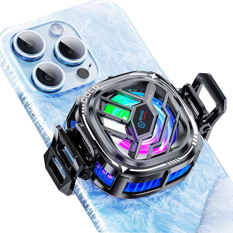 スマホ冷却ファン JoeyKaiHai スマホクーラー ペルチェ素子 磁気式/クリップ式2way iPhoneクーラー スマホ散熱器 3秒急速冷却 静音 軽量 小型 コンパクト 持ち運び便利 iPhone/iPad 多機種対応 ゲーミングクーラー ラジエーター 銀色